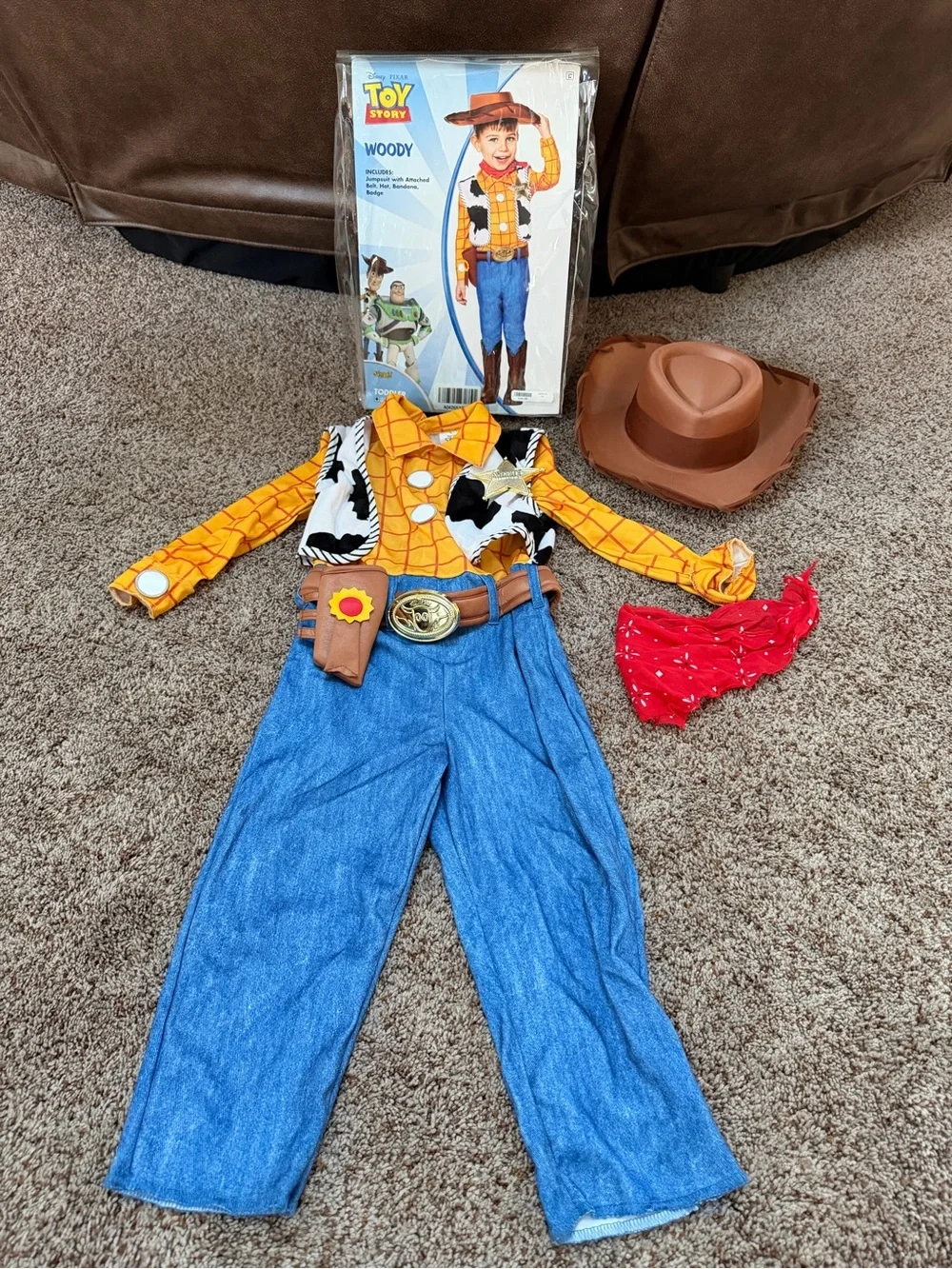 Disney Pixar Toy Story Woody Toddler Costume - Yellow, Brown, Blue